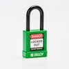 Safety Padlocks - Nylon Encased, Green, KD - Keyed Differently, Nylon encased Steel, 38.00 mm, 6 Piece / Pack